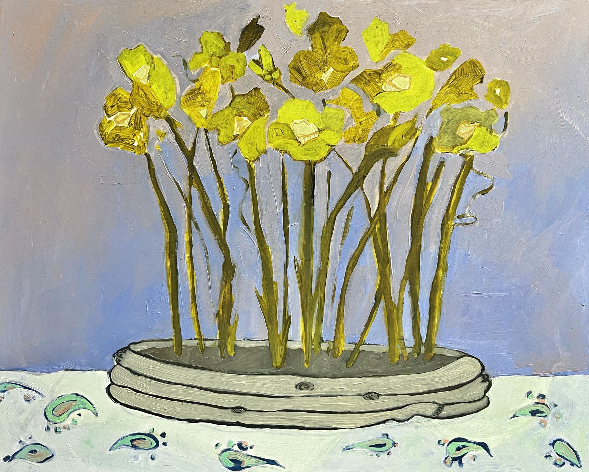 Make Me Into a Coil Pot, 2024 — oil on panel, 16 x 20 x 1.5 inches