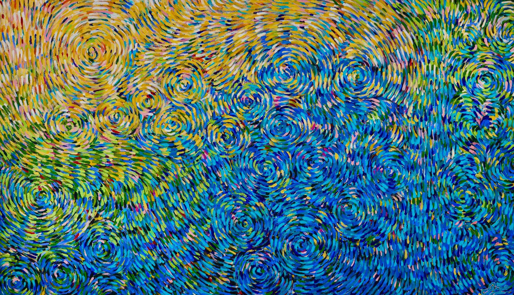 Blue, 2024 — acrylic on canvas, 60 x 108 in.