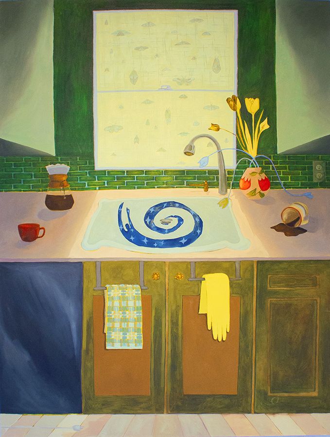I'm drawn to the light at dawn, 2025 — oil on canvas, 84 x 60 inches